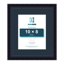 Louis Range Black Picture, Photo & Poster Frame with Pacific Blue Mount - 14x12" Frame for 10x8" Photo, Black