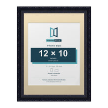 Louis Range Black Picture, Photo & Poster Frame with Ivory Mount - 16x12" Frame for 12x10" Photo, Black