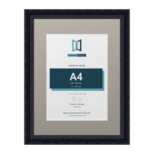 Louis Range Black Picture, Photo & Poster Frame with Dawn Grey Mount - 16x12" Frame for A4 Photo, Black