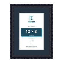Louis Range Black Picture, Photo & Poster Frame with Pacific Blue Mount - 16x12" Frame for 12x8" Photo, Black