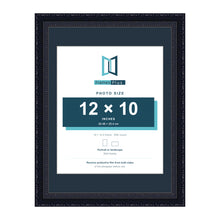 Louis Range Black Picture, Photo & Poster Frame with Pacific Blue Mount - 16x12" Frame for 12x10" Photo, Black