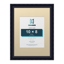 Louis Range Black Picture, Photo & Poster Frame with Ivory Mount - 16x12" Frame for 10x8" Photo, Black