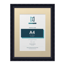 Louis Range Black Picture, Photo & Poster Frame with Ivory Mount - 16x12" Frame for A4 Photo, Black