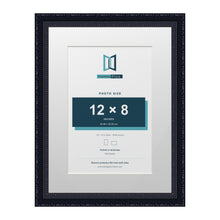 Louis Range Black Picture, Photo & Poster Frame with White Mount - 16x12" Frame for 12x8" Photo, Black