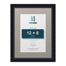 Louis Range Black Picture, Photo & Poster Frame with Dawn Grey Mount - 16x12" Frame for 12x8" Photo, Black