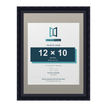 Louis Range Black Picture, Photo & Poster Frame with Dawn Grey Mount - 16x12" Frame for 12x10" Photo, Black