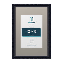 Louis Range Black Picture, Photo & Poster Frame with Dawn Grey Mount - 18x12" Frame for 12x8" Photo, Black