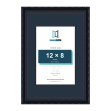 Louis Range Black Picture, Photo & Poster Frame with Pacific Blue Mount - 18x12" Frame for 12x8" Photo, Black