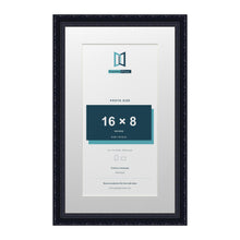 Louis Range Black Picture, Photo & Poster Frame with White Mount - 20x12" Frame for 16x8" Photo, Black