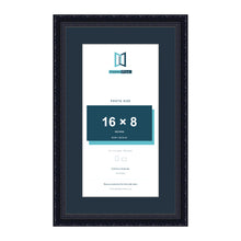 Louis Range Black Picture, Photo & Poster Frame with Pacific Blue Mount - 20x12" Frame for 16x8" Photo, Black