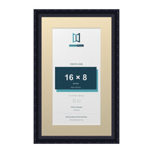 Louis Range Black Picture, Photo & Poster Frame with Ivory Mount - 20x12" Frame for 16x8" Photo, Black