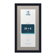 Louis Range Black Picture, Photo & Poster Frame with Dawn Grey Mount - 24x12" Frame for 20x8" Photo, Black