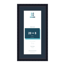 Louis Range Black Picture, Photo & Poster Frame with Pacific Blue Mount - 24x12" Frame for 20x8" Photo, Black
