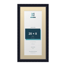 Louis Range Black Picture, Photo & Poster Frame with Ivory Mount - 24x12" Frame for 20x8" Photo, Black