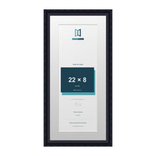 Louis Range Black Picture, Photo & Poster Frame with White Mount - 26x12" Frame for 22x8" Photo, Black