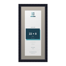 Louis Range Black Picture, Photo & Poster Frame with Dawn Grey Mount - 26x12" Frame for 22x8" Photo, Black