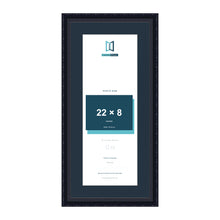 Louis Range Black Picture, Photo & Poster Frame with Pacific Blue Mount - 26x12" Frame for 22x8" Photo, Black