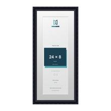 Louis Range Black Picture, Photo & Poster Frame with White Mount - 28x12" Frame for 24x8" Photo, Black