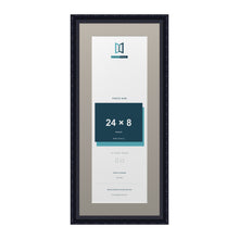 Louis Range Black Picture, Photo & Poster Frame with Dawn Grey Mount - 28x12" Frame for 24x8" Photo, Black