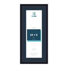 Louis Range Black Picture, Photo & Poster Frame with Pacific Blue Mount - 28x12" Frame for 24x8" Photo, Black