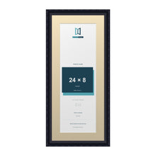Louis Range Black Picture, Photo & Poster Frame with Ivory Mount - 28x12" Frame for 24x8" Photo, Black