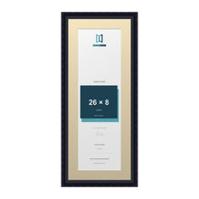 Louis Range Black Picture, Photo & Poster Frame with Ivory Mount - 30x12" Frame for 26x8" Photo, Black