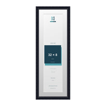 Louis Range Black Picture, Photo & Poster Frame with White Mount - 36x12" Frame for 32x8" Photo, Black