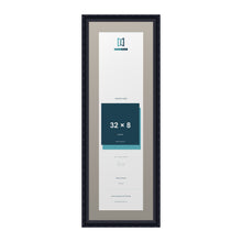 Louis Range Black Picture, Photo & Poster Frame with Dawn Grey Mount - 36x12" Frame for 32x8" Photo, Black