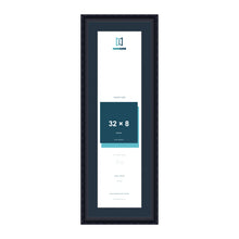 Louis Range Black Picture, Photo & Poster Frame with Pacific Blue Mount - 36x12" Frame for 32x8" Photo, Black