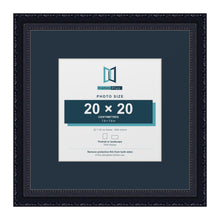 Louis Range Black Picture, Photo & Poster Frame with Pacific Blue Mount - 32x32cm Frame for 20x20cm Photo, Black