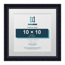 Louis Range Black Picture, Photo & Poster Frame with White Mount - 13x13" Frame for 10x10" Photo, Black