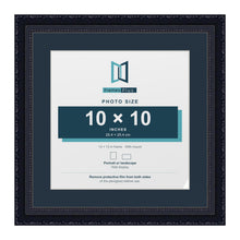 Louis Range Black Picture, Photo & Poster Frame with Pacific Blue Mount - 13x13" Frame for 10x10" Photo, Black