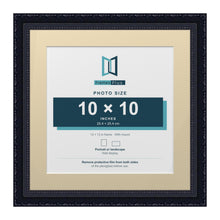 Louis Range Black Picture, Photo & Poster Frame with Ivory Mount - 13x13" Frame for 10x10" Photo, Black