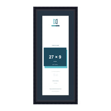 Louis Range Black Picture, Photo & Poster Frame with Pacific Blue Mount - 31x13" Frame for 27x9" Photo, Black