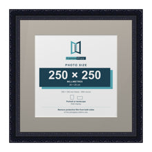 Louis Range Black Picture, Photo & Poster Frame with Dawn Grey Mount - 35x35cm Frame for 25x25cm Photo, Black