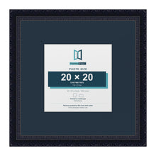 Louis Range Black Picture, Photo & Poster Frame with Pacific Blue Mount - 35x35cm Frame for 20x20cm Photo, Black