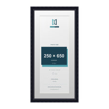 Louis Range Black Picture, Photo & Poster Frame with White Mount - 75x35cm Frame for 65x25cm Photo, Black