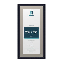 Louis Range Black Picture, Photo & Poster Frame with Dawn Grey Mount - 75x35cm Frame for 65x25cm Photo, Black
