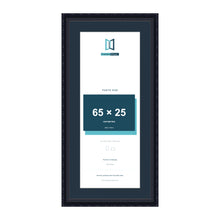 Louis Range Black Picture, Photo & Poster Frame with Pacific Blue Mount - 75x35cm Frame for 65x25cm Photo, Black