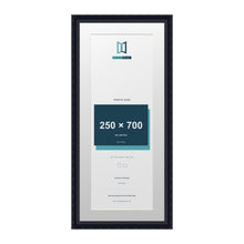 Louis Range Black Picture, Photo & Poster Frame with White Mount - 80x35cm Frame for 70x25cm Photo, Black