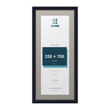 Louis Range Black Picture, Photo & Poster Frame with Dawn Grey Mount - 80x35cm Frame for 70x25cm Photo, Black