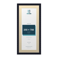Louis Range Black Picture, Photo & Poster Frame with Ivory Mount - 80x35cm Frame for 70x25cm Photo, Black