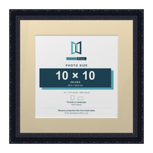 Louis Range Black Picture, Photo & Poster Frame with Ivory Mount - 14x14" Frame for 10x10" Photo, Black