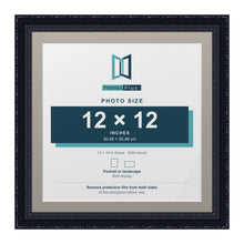 Louis Range Black Picture, Photo & Poster Frame with Dawn Grey Mount - 14x14" Frame for 12x12" Photo, Black