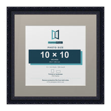 Louis Range Black Picture, Photo & Poster Frame with Dawn Grey Mount - 14x14" Frame for 10x10" Photo, Black