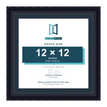 Louis Range Black Picture, Photo & Poster Frame with Pacific Blue Mount - 14x14" Frame for 12x12" Photo, Black