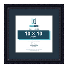 Louis Range Black Picture, Photo & Poster Frame with Pacific Blue Mount - 14x14" Frame for 10x10" Photo, Black