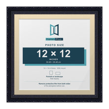 Louis Range Black Picture, Photo & Poster Frame with Ivory Mount - 14x14" Frame for 12x12" Photo, Black