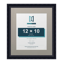 Louis Range Black Picture, Photo & Poster Frame with Dawn Grey Mount - 16x14" Frame for 12x10" Photo, Black