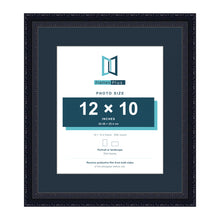 Louis Range Black Picture, Photo & Poster Frame with Pacific Blue Mount - 16x14" Frame for 12x10" Photo, Black